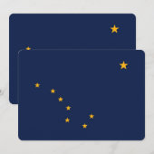 Patriottische uitnodigingen met vlag van Alaska, V (Voorkant / Achterkant)