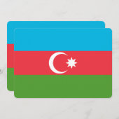 Patriottische uitnodigingen met vlag van Azerbeidz (Voorkant / Achterkant)
