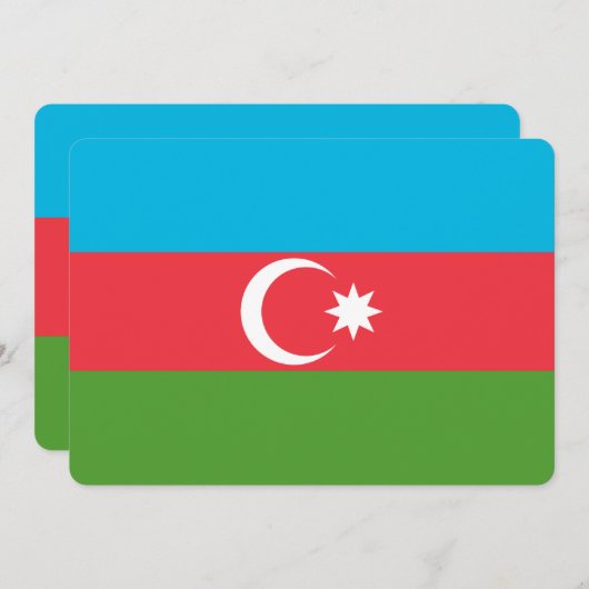 Patriottische uitnodigingen met vlag van Azerbeidz (Voorkant / Achterkant)