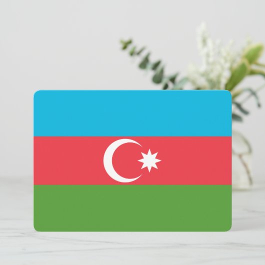 Patriottische uitnodigingen met vlag van Azerbeidz (Staand voorkant)