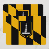 Patriottische uitnodigingen met vlag van Baltimore (Voorkant / Achterkant)