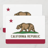 Patriottische uitnodigingen met vlag van Californi (Voorkant / Achterkant)