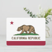 Patriottische uitnodigingen met vlag van Californi (Staand voorkant)