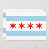 Patriottische uitnodigingen met Vlag van Chicago (Voorkant / Achterkant)