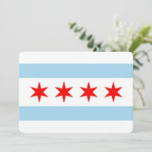 Patriottische uitnodigingen met Vlag van Chicago (Staand voorkant)