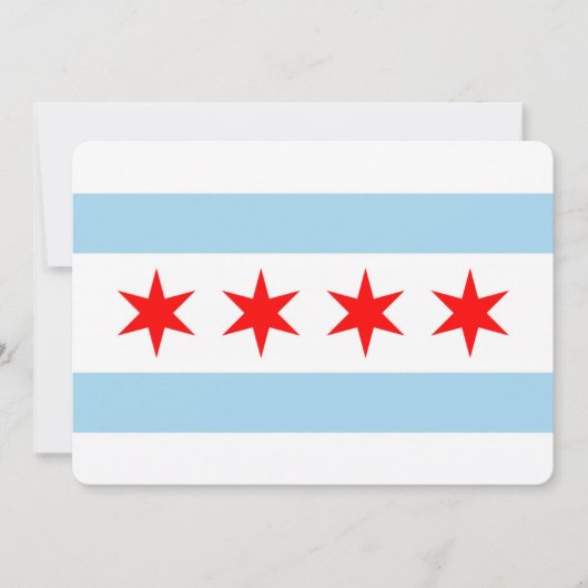 Patriottische uitnodigingen met Vlag van Chicago (Voorkant)