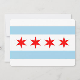 Patriottische uitnodigingen met vlag van Chicago