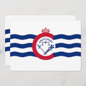 Patriottische uitnodigingen met vlag van Cincinnat (Voorkant / Achterkant)