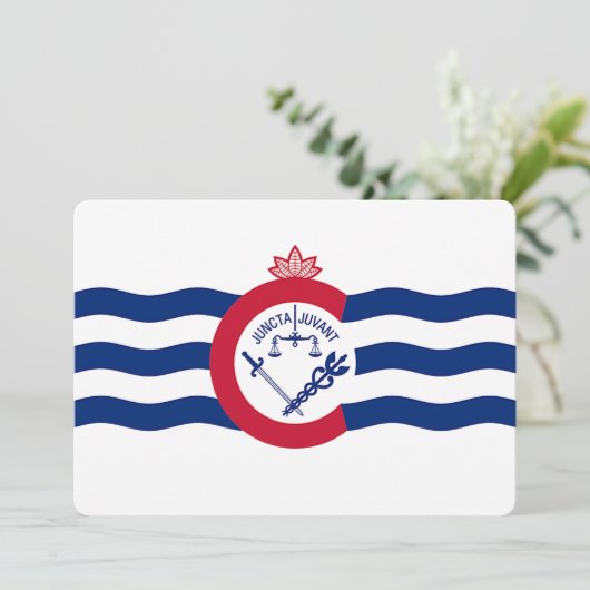 Patriottische uitnodigingen met vlag van Cincinnat (Staand voorkant)