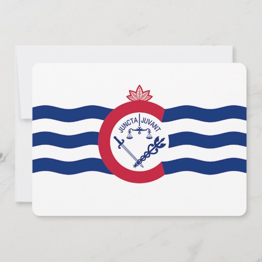 Patriottische uitnodigingen met vlag van Cincinnat (Achterkant)