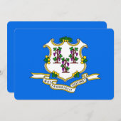 Patriottische uitnodigingen met vlag van Connectic (Voorkant / Achterkant)