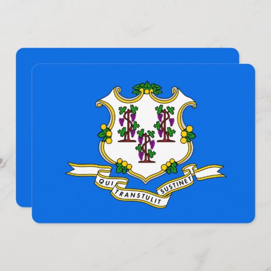 Patriottische uitnodigingen met vlag van Connectic (Voorkant / Achterkant)