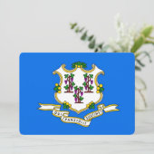 Patriottische uitnodigingen met vlag van Connectic (Staand voorkant)