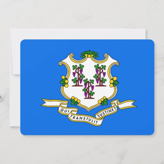 Patriottische uitnodigingen met vlag van Connectic (Achterkant)