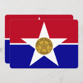 Patriottische uitnodigingen met vlag van Dallas (Voorkant / Achterkant)
