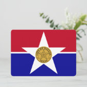 Patriottische uitnodigingen met vlag van Dallas (Staand voorkant)