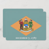 Patriottische uitnodigingen met vlag van Delaware (Voorkant / Achterkant)