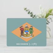 Patriottische uitnodigingen met vlag van Delaware (Staand voorkant)
