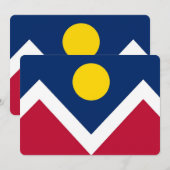 Patriottische uitnodigingen met vlag van Denver (Voorkant / Achterkant)