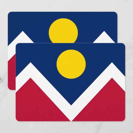 Patriottische uitnodigingen met vlag van Denver (Voorkant / Achterkant)