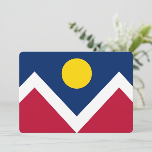 Patriottische uitnodigingen met vlag van Denver (Staand voorkant)