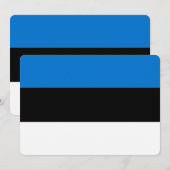 Patriottische uitnodigingen met vlag van Estland (Voorkant / Achterkant)