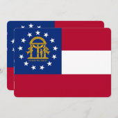 Patriottische uitnodigingen met vlag van Georgië (Voorkant / Achterkant)