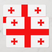 Patriottische uitnodigingen met vlag van Georgië (Voorkant / Achterkant)