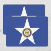 Patriottische uitnodigingen met vlag van Houston (Voorkant / Achterkant)