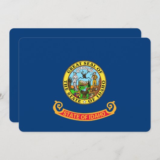 Patriottische uitnodigingen met vlag van Idaho (Voorkant / Achterkant)
