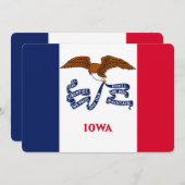 Patriottische uitnodigingen met vlag van Iowa (Voorkant / Achterkant)