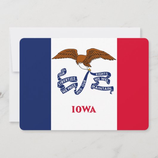 Patriottische uitnodigingen met vlag van Iowa (Voorkant)