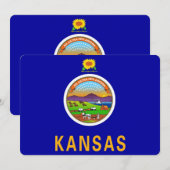 Patriottische uitnodigingen met vlag van Kansas (Voorkant / Achterkant)