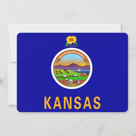 Patriottische uitnodigingen met vlag van Kansas (Voorkant)
