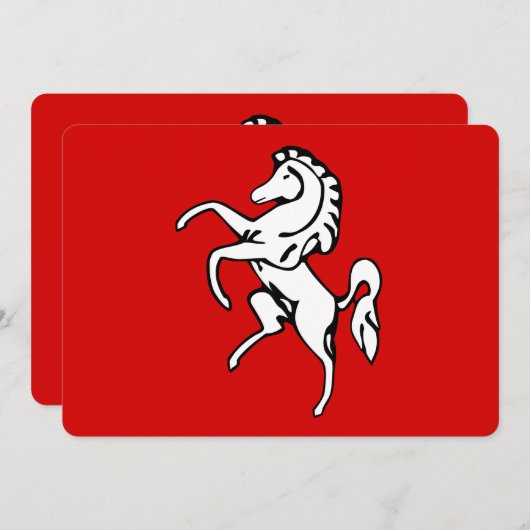 Patriottische uitnodigingen met vlag van Kent, Eng (Voorkant / Achterkant)