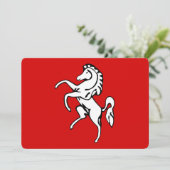 Patriottische uitnodigingen met vlag van Kent, Eng (Staand voorkant)