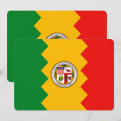 Patriottische uitnodigingen met vlag van Los Angel (Voorkant / Achterkant)