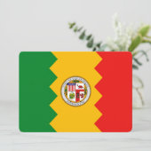 Patriottische uitnodigingen met vlag van Los Angel (Staand voorkant)