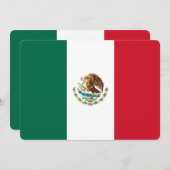 Patriottische uitnodigingen met vlag van Mexico (Voorkant / Achterkant)