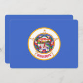 Patriottische uitnodigingen met vlag van Minnesota (Voorkant / Achterkant)