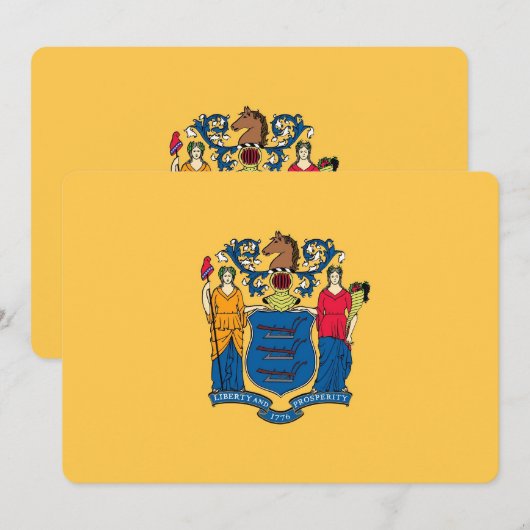 Patriottische uitnodigingen met vlag van New Jerse (Voorkant / Achterkant)