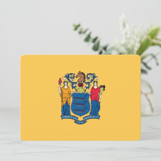 Patriottische uitnodigingen met vlag van New Jerse (Staand voorkant)