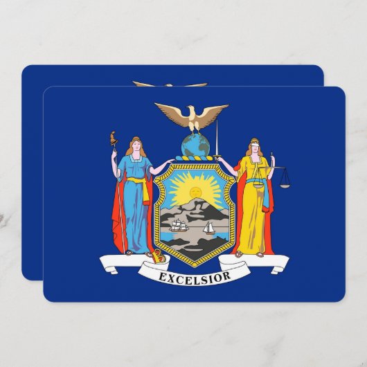 Patriottische uitnodigingen met vlag van New York (Voorkant / Achterkant)