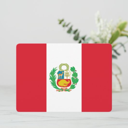 Patriottische uitnodigingen met vlag van Peru (Staand voorkant)