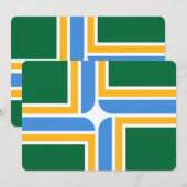 Patriottische uitnodigingen met vlag van Portland (Voorkant / Achterkant)