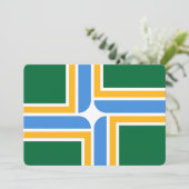 Patriottische uitnodigingen met vlag van Portland (Staand voorkant)