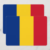 Patriottische uitnodigingen met vlag van Roemenië (Voorkant / Achterkant)