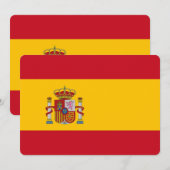 Patriottische uitnodigingen met vlag van Spanje (Voorkant / Achterkant)