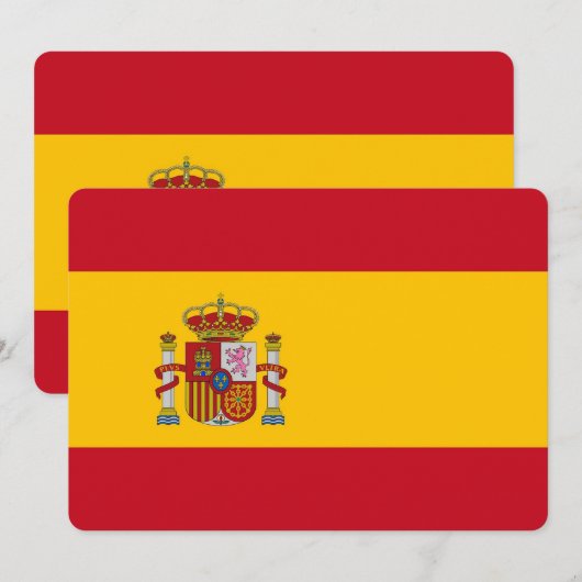 Patriottische uitnodigingen met vlag van Spanje (Voorkant / Achterkant)