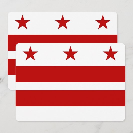 Patriottische uitnodigingen met Washington DC Flag (Voorkant / Achterkant)